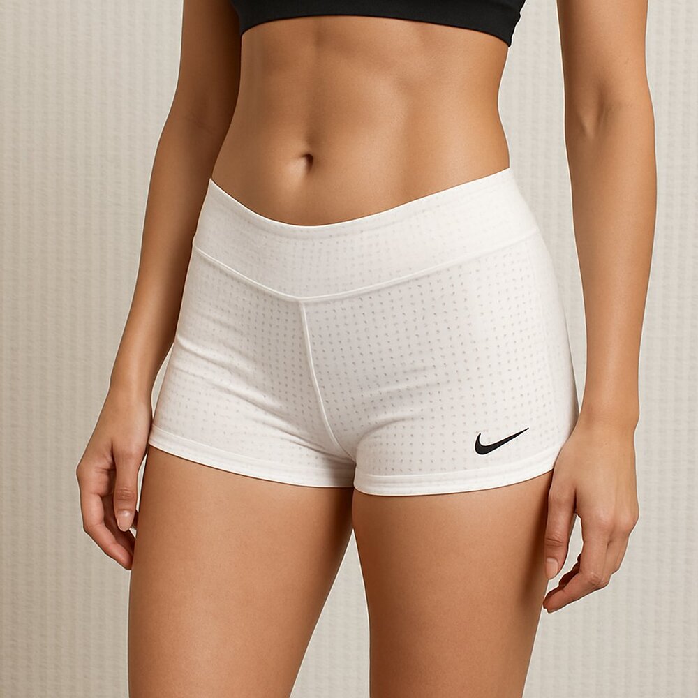 Nike White Micro Swim Shorts XL with Inner Bikini & Back Zipper Pocket